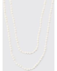 BoohooMAN - Pearl Multi Layer Chain Necklace In White - Lyst