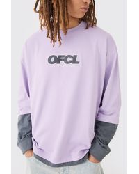 BoohooMAN - Oversized Washed Carded Heavy Ofcl Faux Layer T-shirt - Lyst