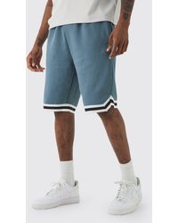 BoohooMAN - Tall Loose Fit Mid Length Basketball Short In Slate - Lyst