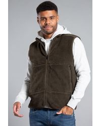 BoohooMAN - Tokyo Laundry Borg Funnel Neck Fleece Gilet - Lyst