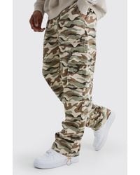 BoohooMAN - Relaxed Cargo Pocket Camo Trouser - Lyst