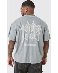 BoohooMAN - Plus 1999 Graphic T-shirt In Grey - Lyst