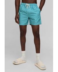 BoohooMAN - Mid Length Multi Geo Print Swim Trunks - Lyst