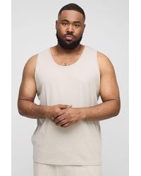 BoohooMAN - Plus Basic Ribbed Undershirt - Lyst