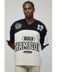 Boohoo - Varsity Jacquard Knitted Hockey Sports Top - Lyst