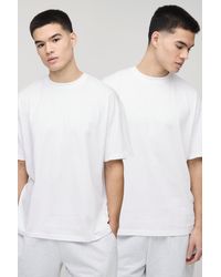 BoohooMAN - 2er-Pack Oversize Basic Rundhals T-Shirts - Lyst