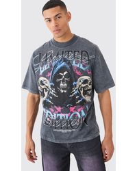 BoohooMAN - Oversized Skull Graphic Limited Edition Heavyweight T-shirt - Lyst
