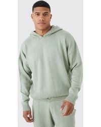 BoohooMAN - Boxy Brushed Knitted Hoodie - Lyst