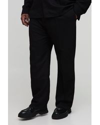 BoohooMAN - Plus Twill Adjustable Side Tailored Trousers - Lyst
