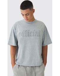 BoohooMAN - Oversized Boxy Gothic Official Embossed T-Shirt - Lyst