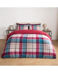 BoohooMAN - Ohs Check Polar Fleece Duvet Cover Set Reversible Check Tartan Quilt Warm Bedding - Lyst
