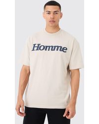 BoohooMAN - Oversized Denim Applique T-shirt - Lyst