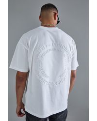 BoohooMAN - Oversized Extended Neck Circle Embossed T-shirt - Lyst