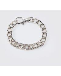 Boohoo - Rhinestone Chunky Chain Clasp Detail Bracelet - Lyst