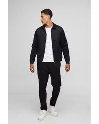 Boohoo - Regular Fit Bonded Scuba Harrington & Jogger - Lyst