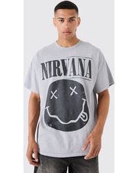 Boohoo - Oversized Nirvana Wash License T-shirt - Lyst