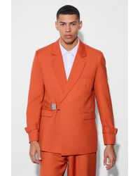 BoohooMAN - Buckle Chest & Cuff Relaxed Fit Suit Jacket - Lyst