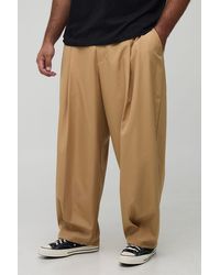 BoohooMAN - Plus Pleat Front Balloon Fit Pants - Lyst