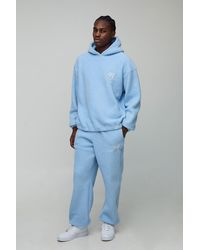 BoohooMAN - Oversized Borg B Scroll Embroidered Hoodie & Cuffed Jogger Tracksuit - Lyst