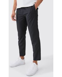BoohooMAN - Belted Slim Fit Tailored Trousers - Lyst