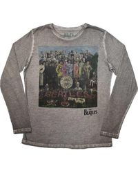 BoohooMAN - The Beatles Sgt Pepper Stone Wash Long-sleeved T-shirt - Lyst