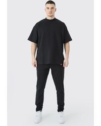 BoohooMAN - Tall Oversized T-shirt & Taper Jogger Interlock Set - Lyst