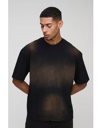 Boohoo - Camiseta Oversize Con Lavado A La Piedra Y Cuello De Caja - Lyst