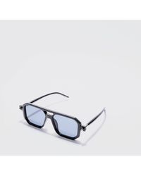 BoohooMAN - Aviator Sunglasses In Black - Lyst