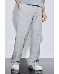 Boohoo - Tall Check Tailored Wide Leg Trousers - Lyst