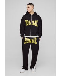 BoohooMAN - Oversized Homme Zip Hooded Split Hem Tracksuit - Lyst