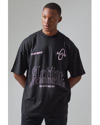 BoohooMAN - Active Oversized Extended Neck One More Rep Gothic T-shirt - Lyst