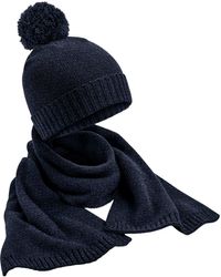 BoohooMAN - Beechfield Flecked Knitted Hat And Scarf Set - Lyst