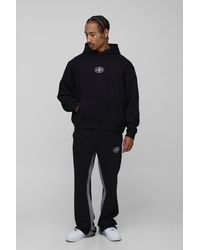 BoohooMAN - Kastiger Oversize Trainingsanzug mit M Stern Print und Kapuze - Lyst