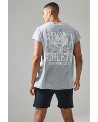 BoohooMAN - Man Active Oversized Bronx Barbell Cut Off T-shirt - Lyst
