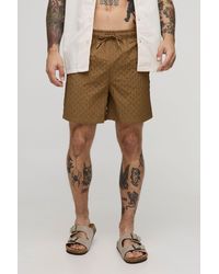 BoohooMAN - Mid Length Textured Swim Short - Lyst