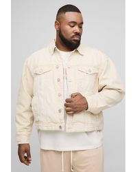 BoohooMAN - Plus Washed Boxy Oversized Denim Jacket - Lyst
