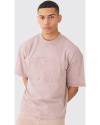 BoohooMAN - Oversized Boxy Acid Wash Ofcl Applique T-shirt - Lyst