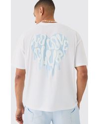 BoohooMAN - Oversized No Love Club Puff Print T-shirt - Lyst