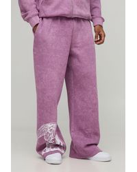 BoohooMAN - Jogginghose mit weitem Bein und Print - Lyst