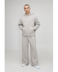 BoohooMAN - Oversized Boxy Hooded Zip Through Wide Leg Tracksuit - Lyst