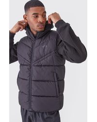 BoohooMAN - Tall Man Dash Quilted Funnel Neck Gilet - Lyst