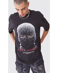 BoohooMAN - Oversized Heavyweight Mask Graphic T-shirt - Lyst