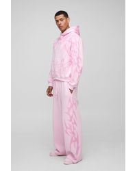 BoohooMAN - Oversized Boxy All Over Print Wide Leg Hooded Tracksuit - Lyst