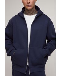 BoohooMAN - Tall Basic Oversized Zip Through Hoodie - Lyst