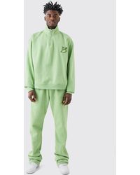 BoohooMAN - Tall Oversized Boxy B 1/4 Zip Stacked Tracksuit - Lyst