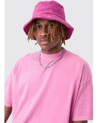 Boohoo - Towelling Bucket Hat In Pink - Lyst