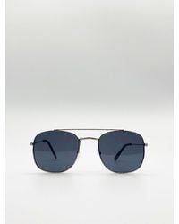 BoohooMAN - Svnx Metal Frame Aviator Style Square Sunglasses - Lyst