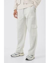 BoohooMAN - Relaxed Reverse Loopback Cargo Jogger - Lyst