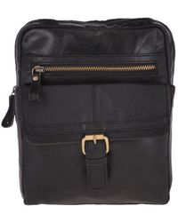 BoohooMAN - Ashwood Leather Real Leather Vintage Flight Shoulder Bag - Lyst