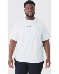 BoohooMAN - Plus Man Signature Embroidered T-shirt - Lyst